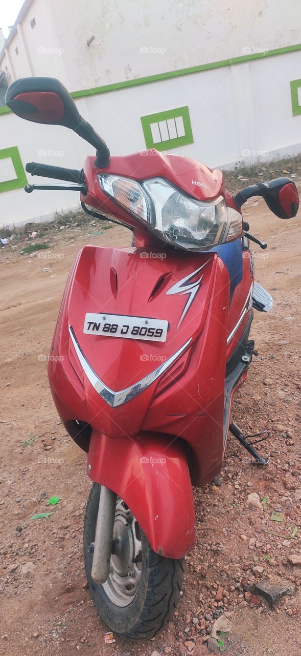 red colour scooty