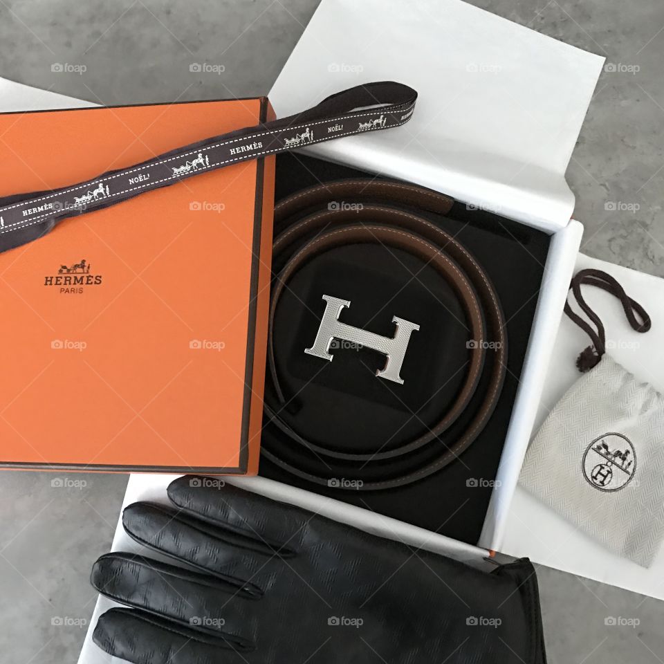 Hermes Belt and Armani Gloves