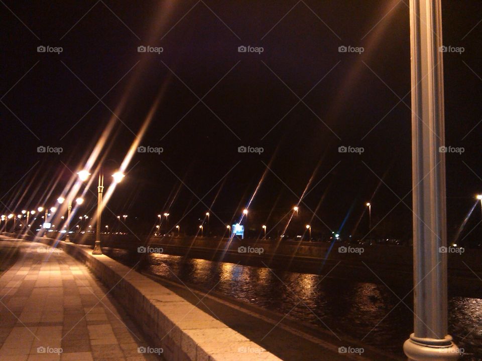 Night lights by the river