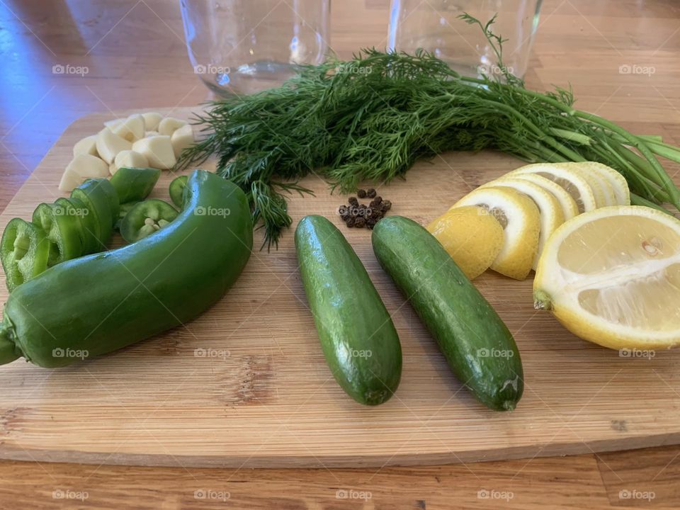 Homemade pickles ingredients 