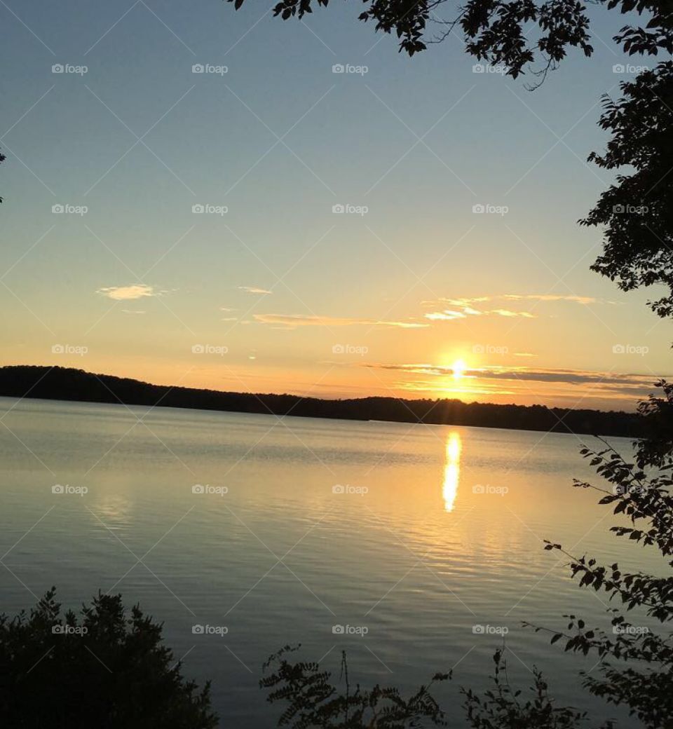 Beautiful sunset on the lake