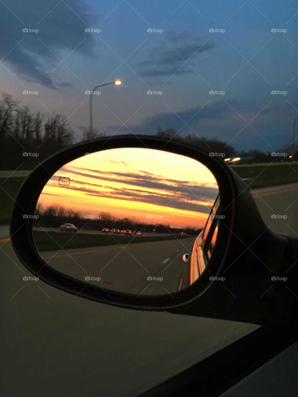 Rear view sunset