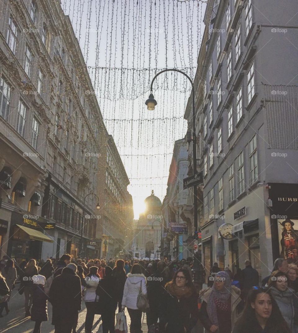 People walking street in city