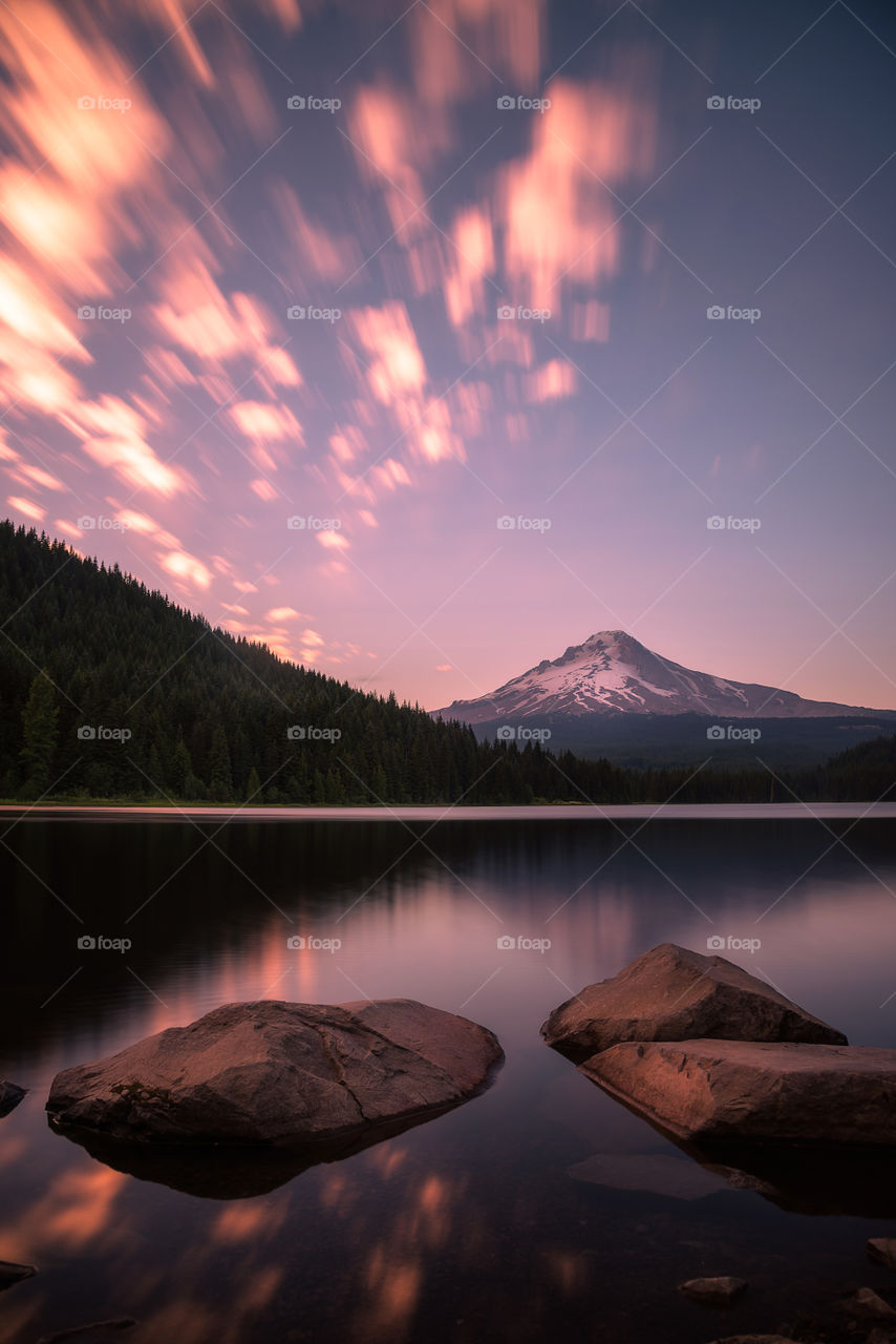 Subtle Sunset bliss in Oregon at Trillium Lake