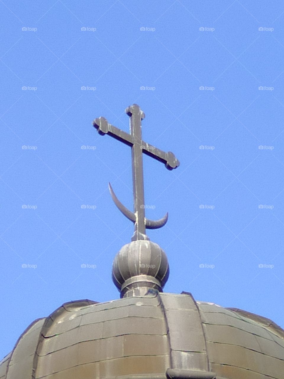 Cross and crescent together on some Petrovaradin Tekija Serbia