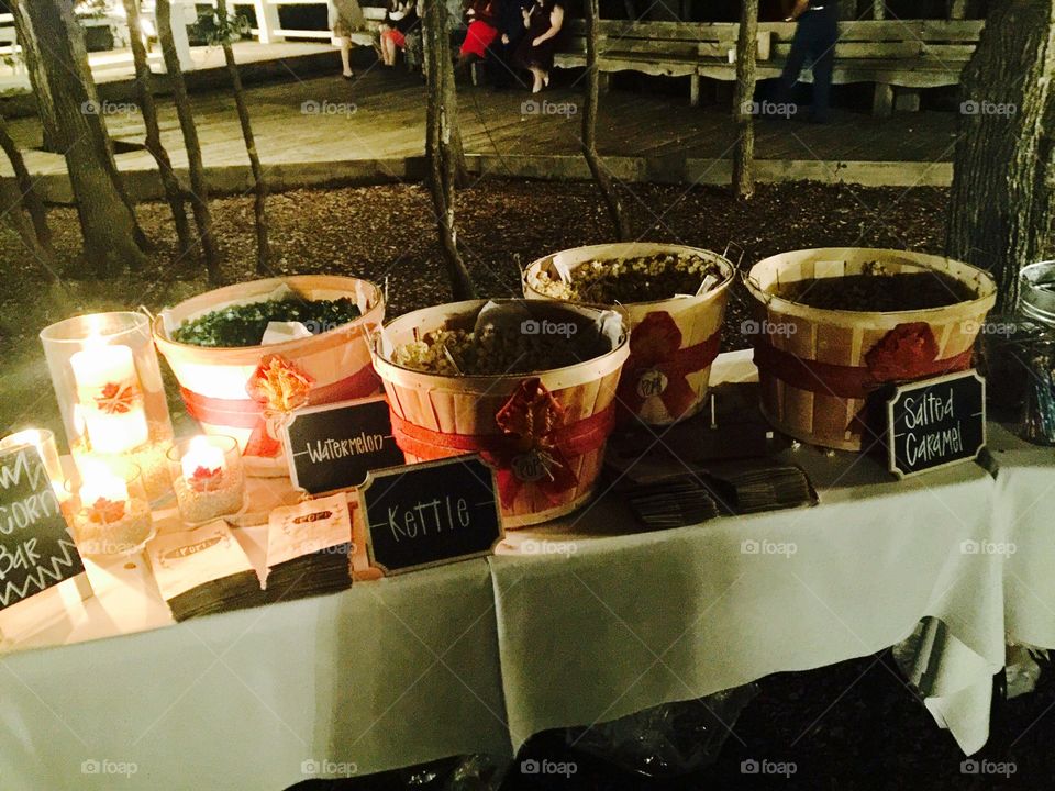 Wedding popcorn bar 