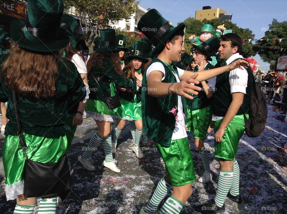 Youth dancing At Limassol Carnival parade 2017.  
