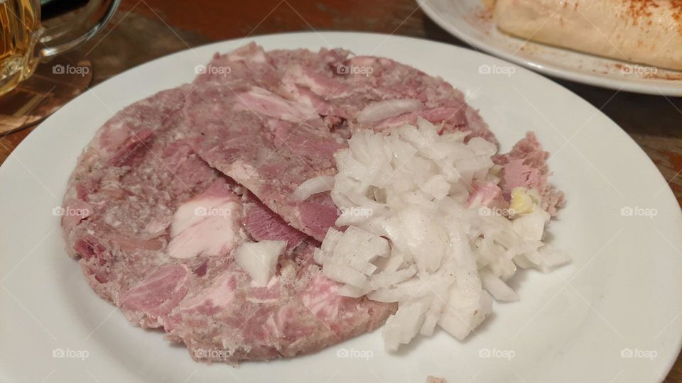 A classic Czech snack: tlachenka.