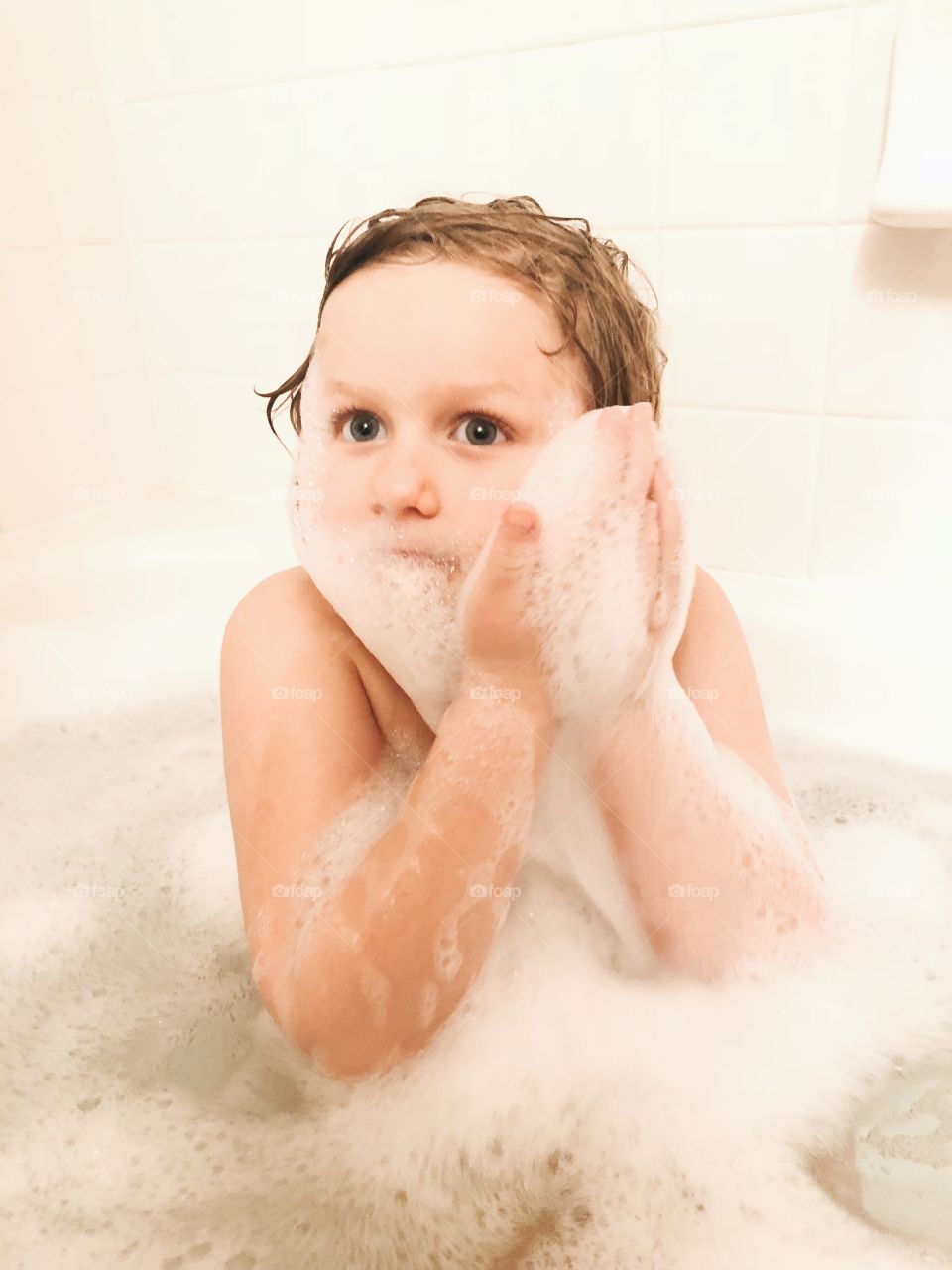 Child Taking a Bath