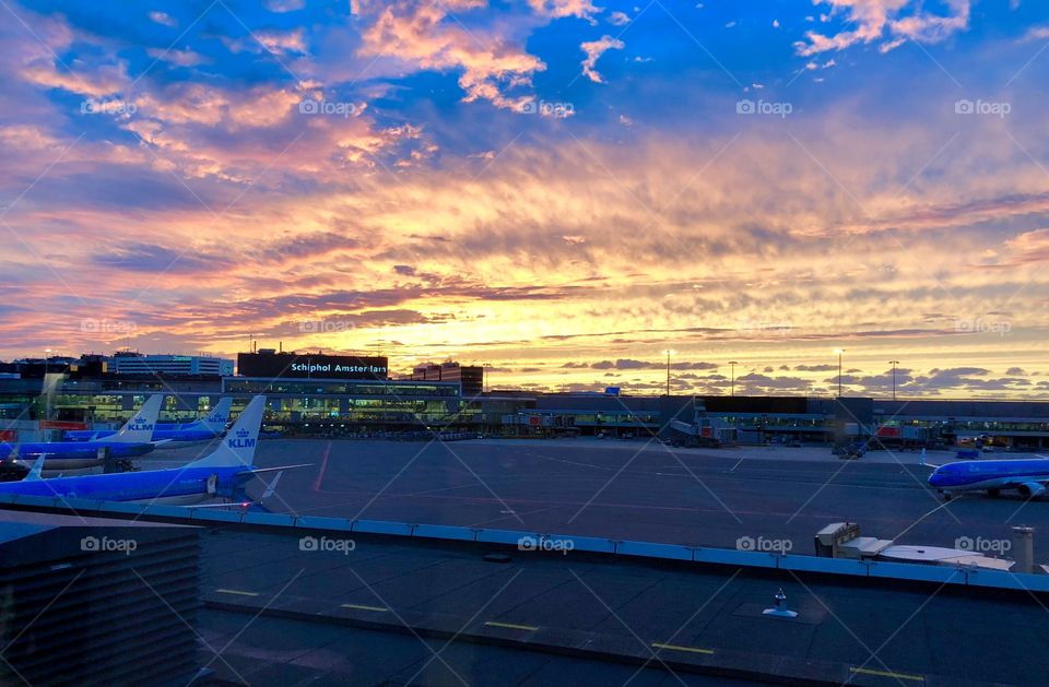 Airport sunset