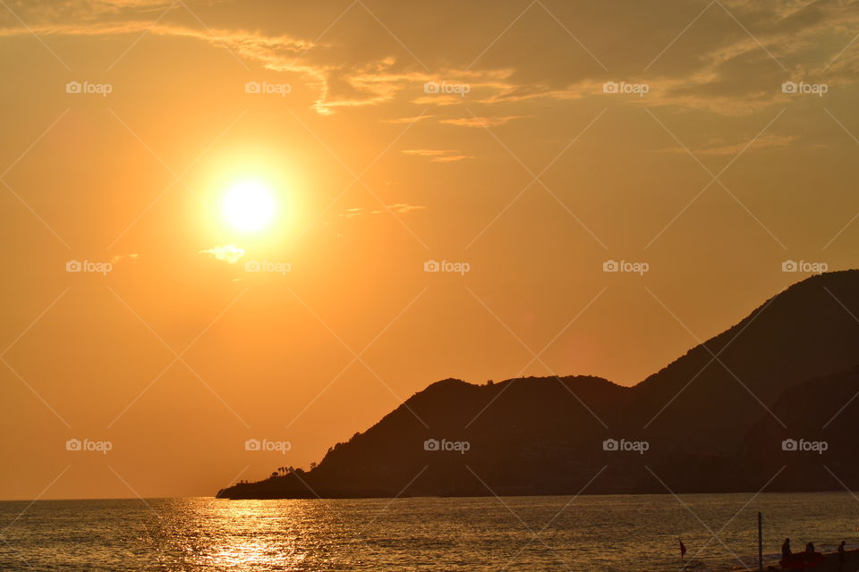 Dramatic sky at sunset in Alanya, Turkey