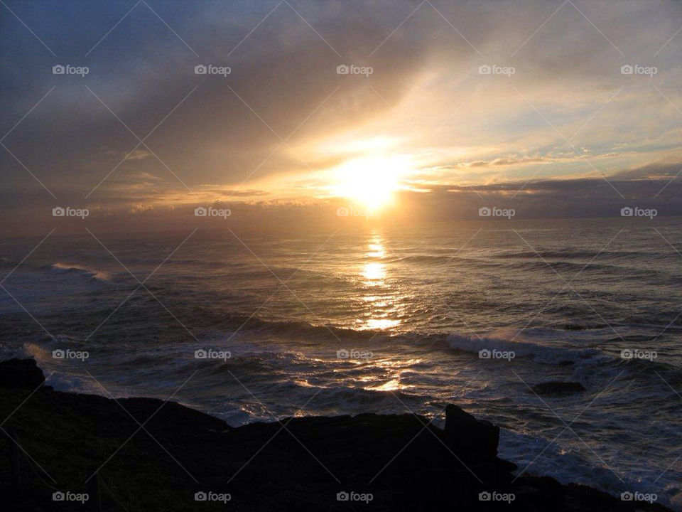 ocean sunset clouds water by mauimar