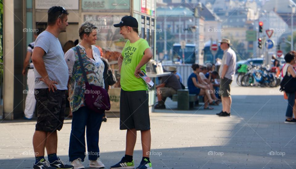 Group of people standing on street