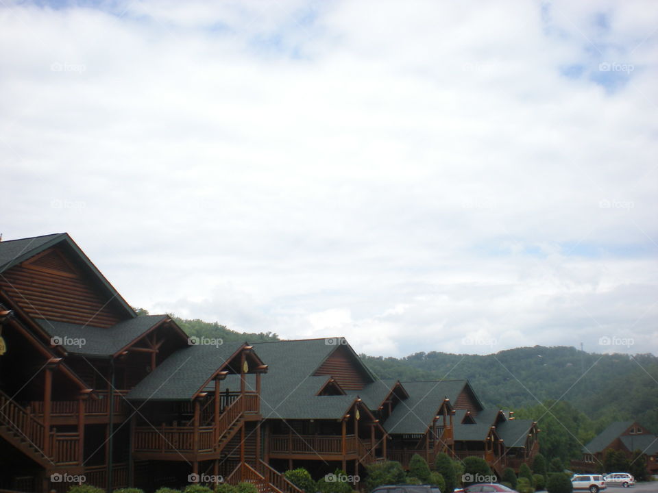 log cabins in the mountains . Gatlinburg,  TN resort