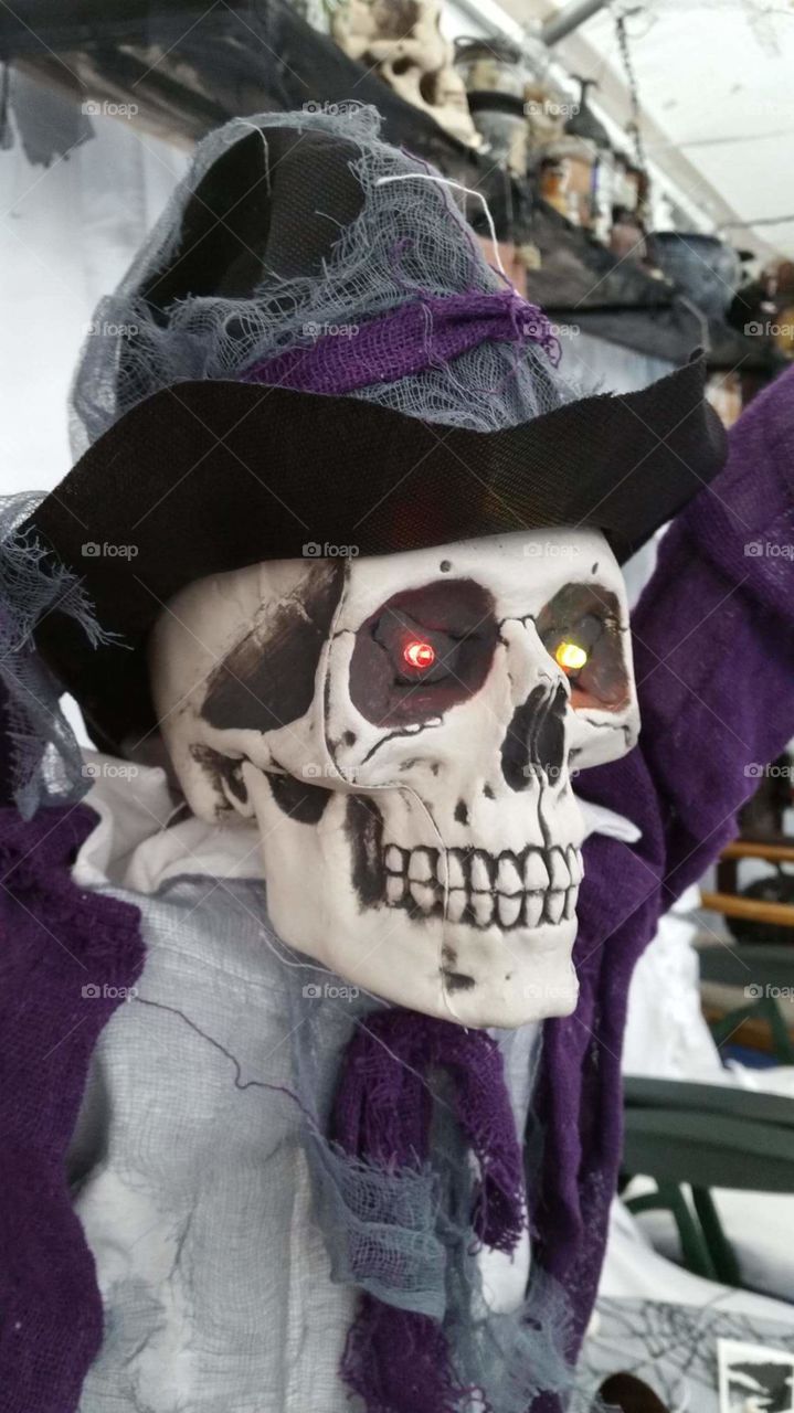 Halloween  musical light up animated groom ghoul skull skeleton decoration