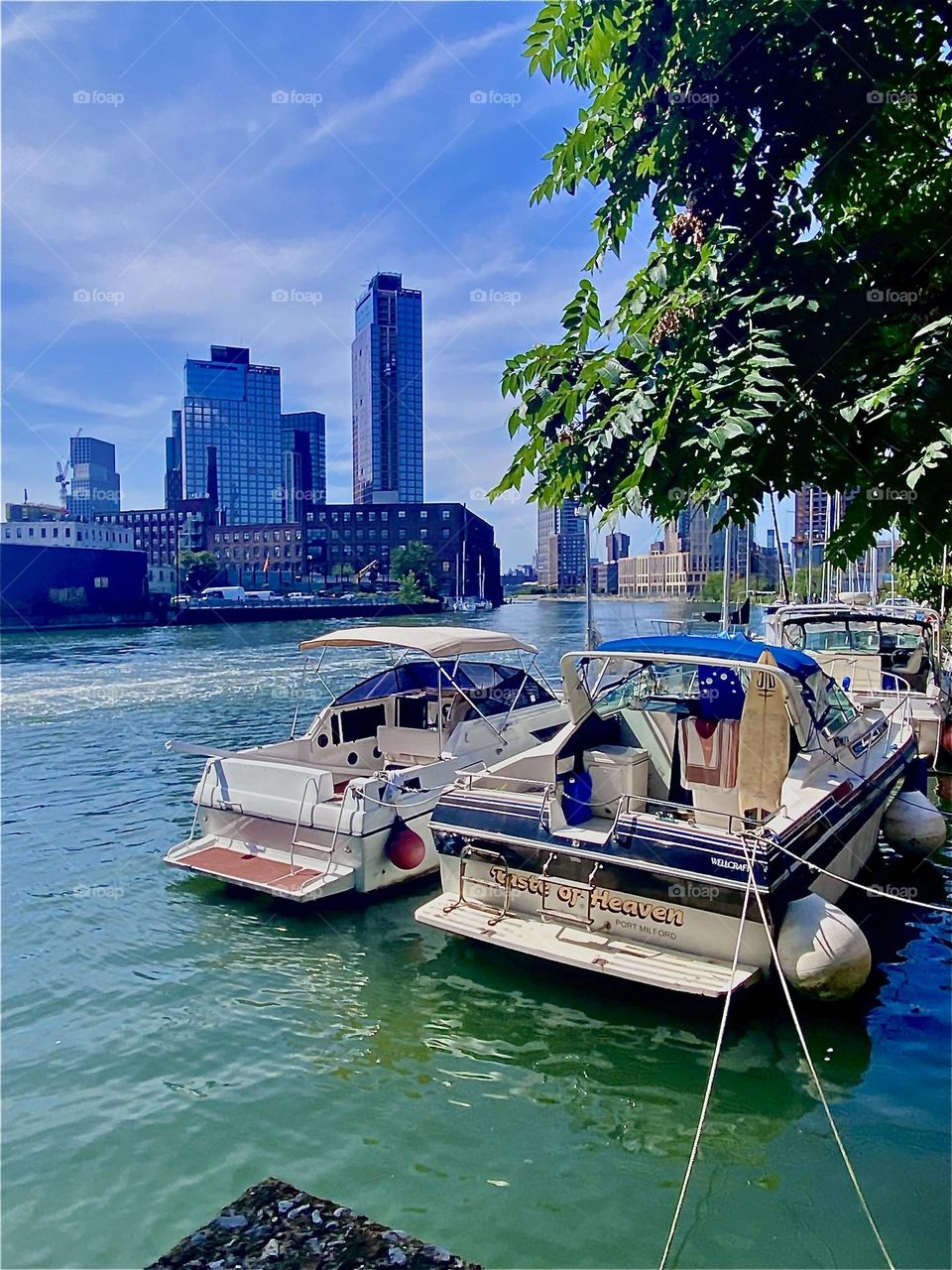 The waters of the “East River” at “Newtown Creek” in LIC, Queens gushing up like this constitutes a wake left by an extremely long commercial barge that has just passed us by. 2023. Hypnotic Productions