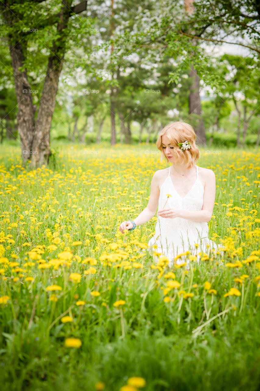 Enjoying summer flowers