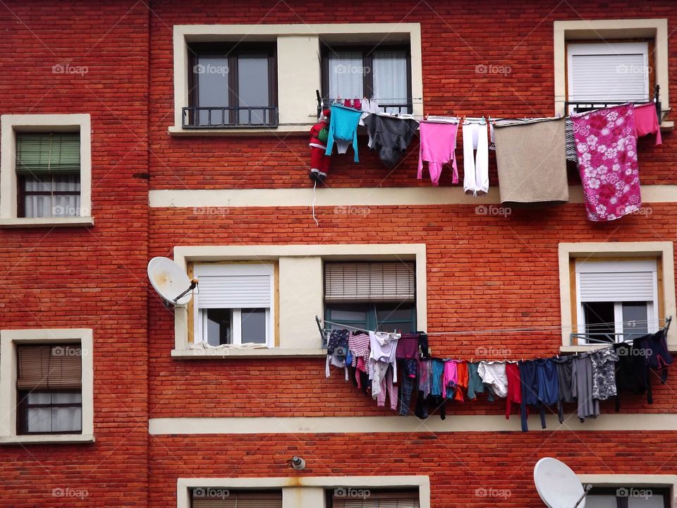 drying laundry