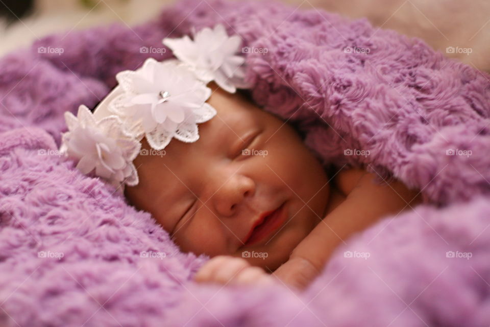 Newborn baby girl. The flower princess Nova!