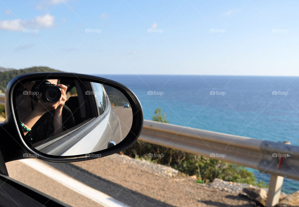 Sea view from the car 