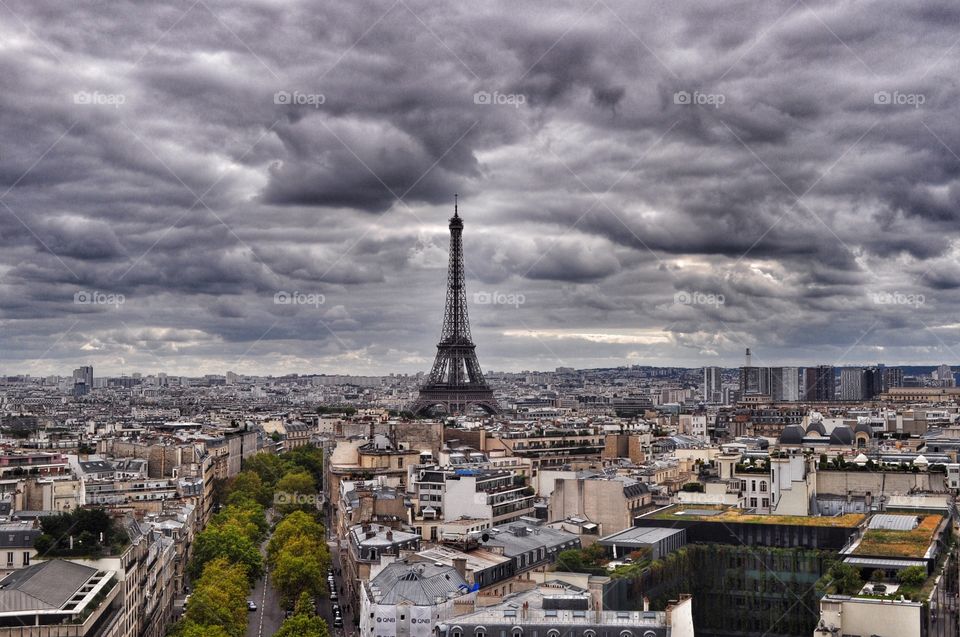 Paris, France from l'arc de triomphe 