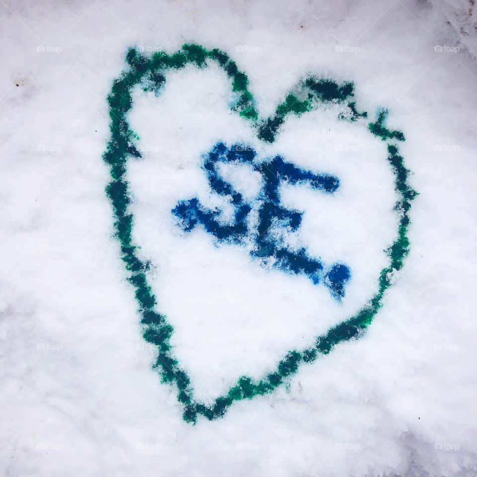 Friendship sign in the snow 