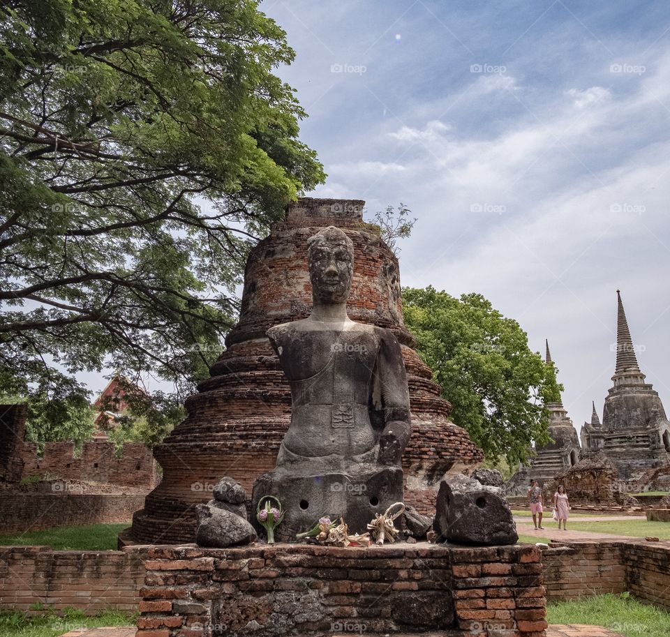 Thailand-June 25 2019:The three King’s pagoda at Wat Phra Si Sanphet in Ayuthaya , it was the grandest and famous pagoda.