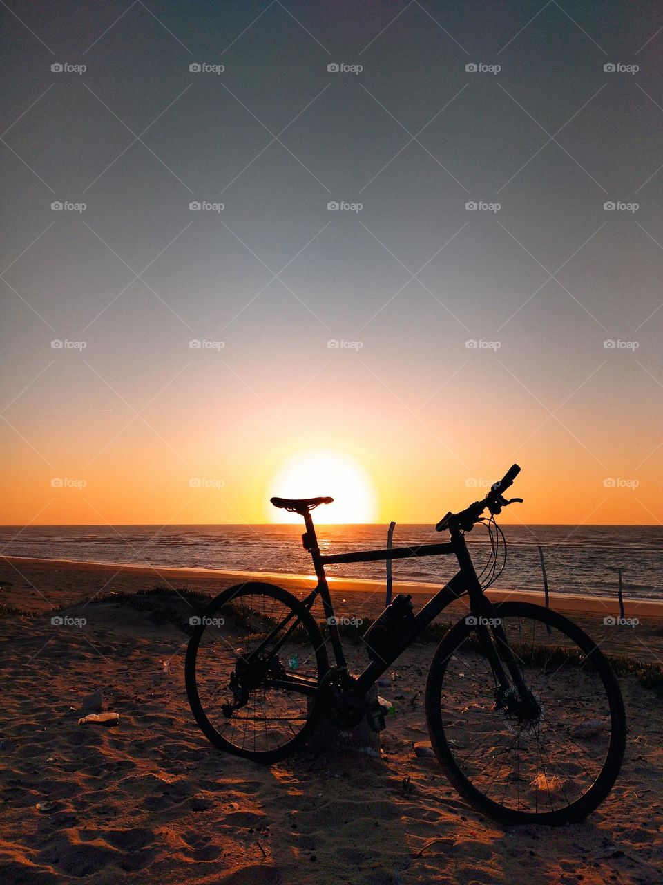 Bike and sunset