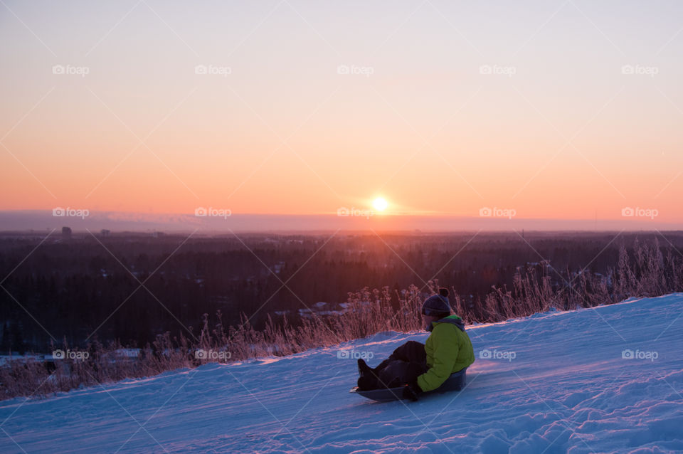 Downhill slide sunset 