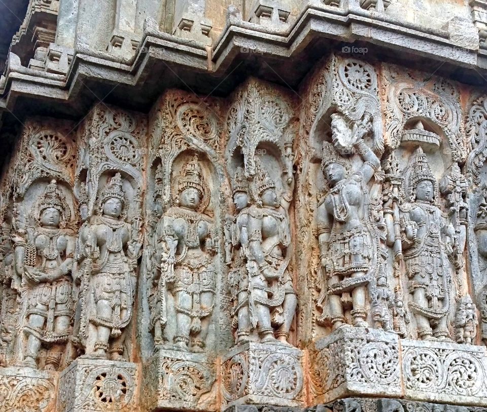 Halebeedu Hoysaleeswara temple - intricate carving in stone