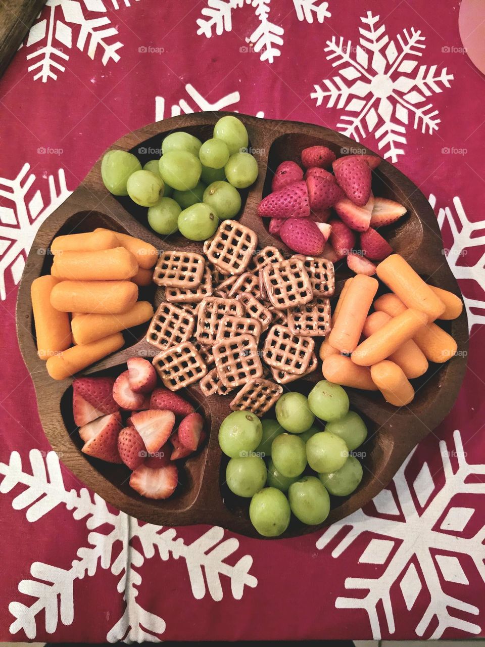 Fruit Vegetable and Pretzel Spread Tray