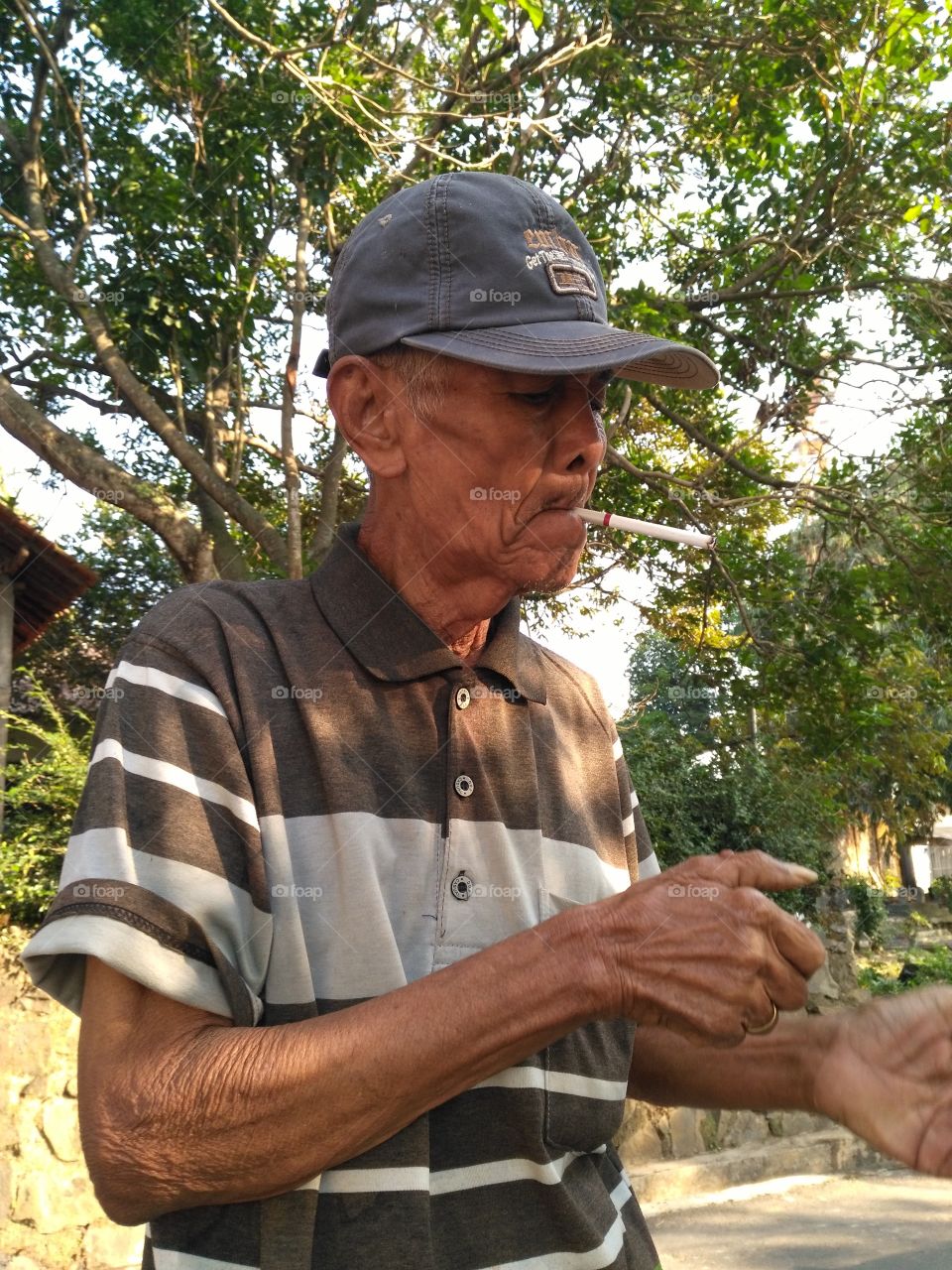oldman with cigarete