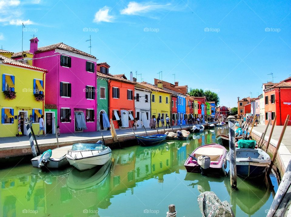 Colorful houses in Burano, Italy