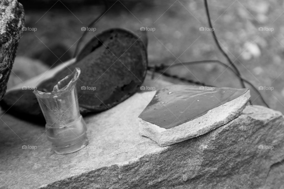 remnants of a miner camp