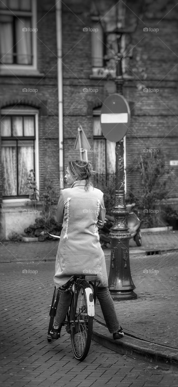 Lonely cyclist Amsterdam 