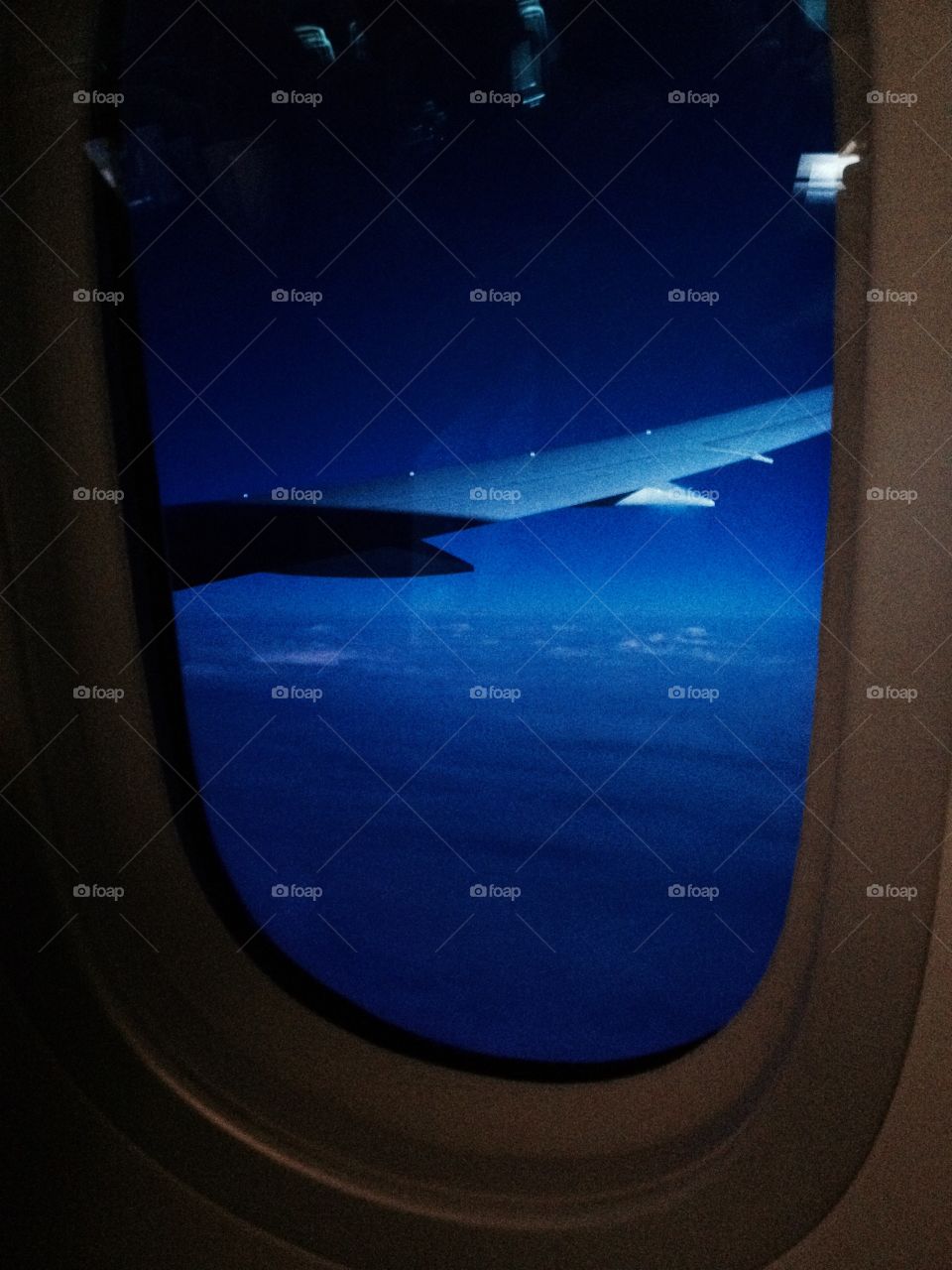 Passenger view. Plane passenger view with shade