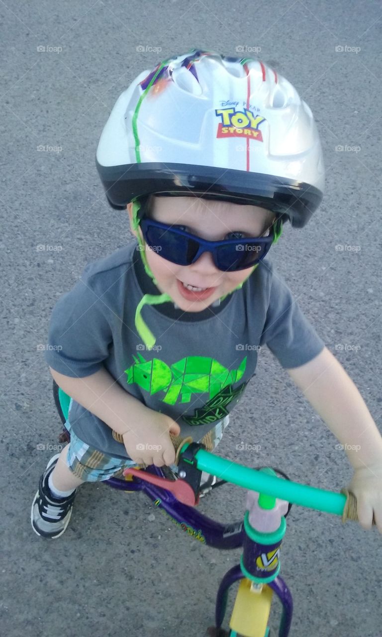 Cool kid on bike