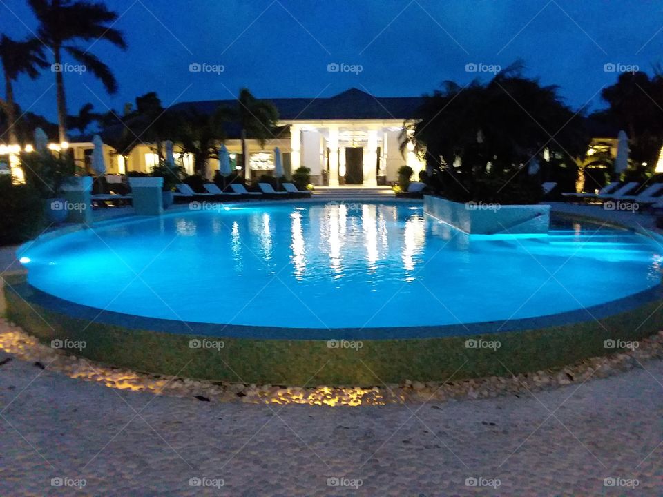 pool at night