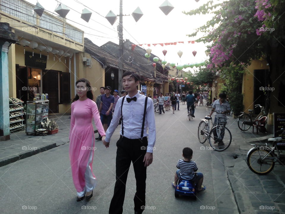 Just married. Young Vietnamese couple