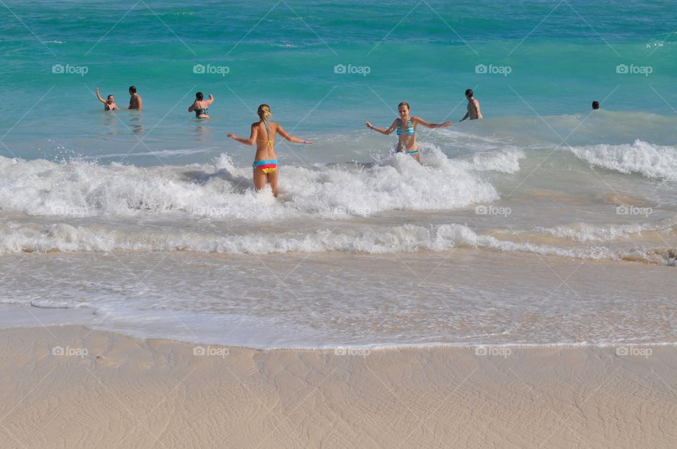 Swimming on the Atlantic Ocean 