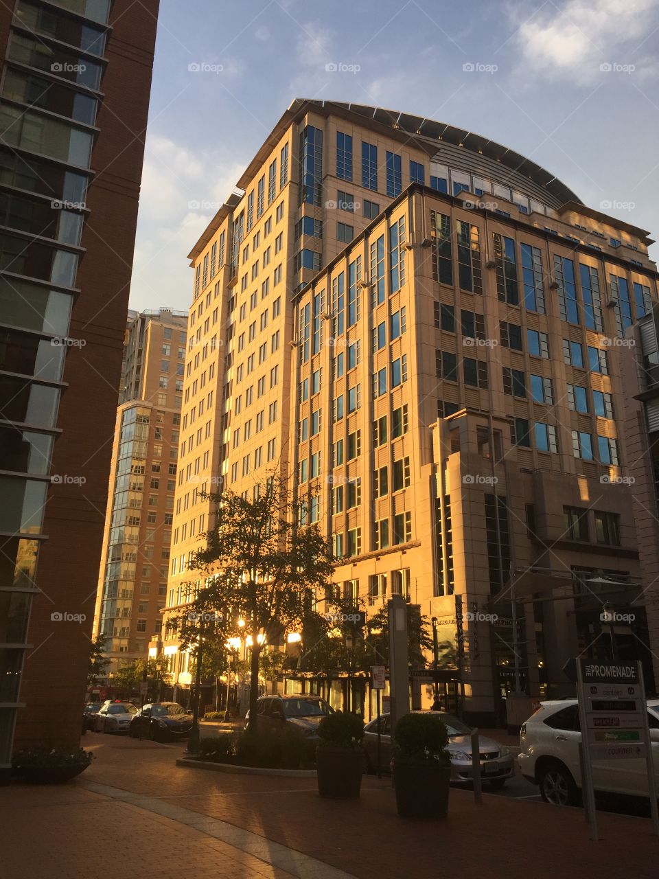Reston Town Center at Sunset. A shot of Reston Town Center in Northern Virginia 