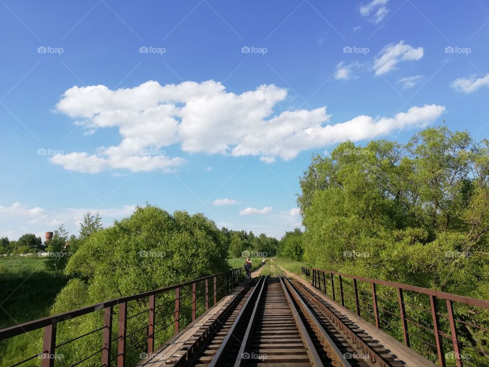 Bridge with railways Ivanovo Russia