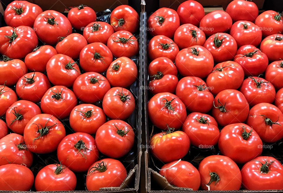 Food background. Delicious red tomatoes