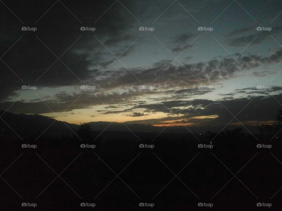 night view cloudy sky