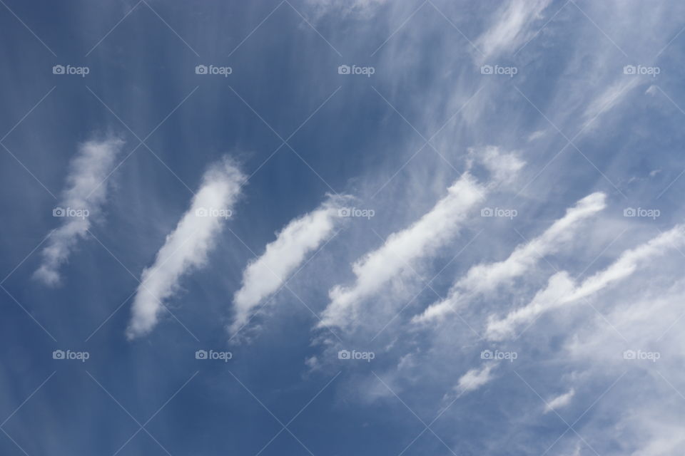 White clouds in the blue sky 