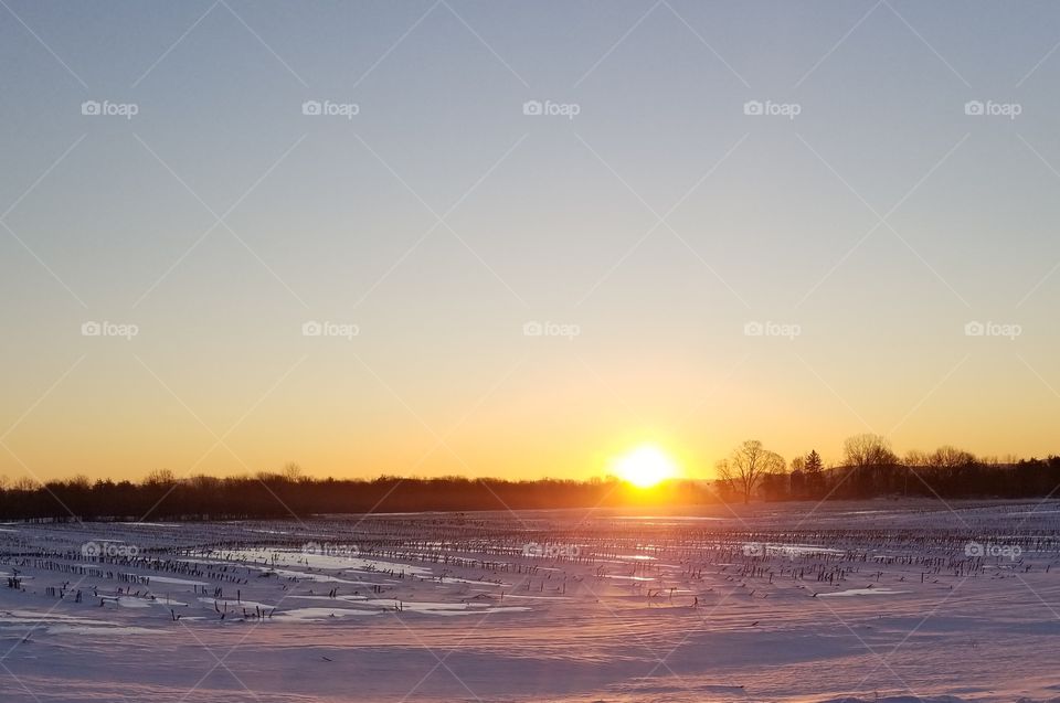 Sunset, Dawn, Water, Sun, Winter