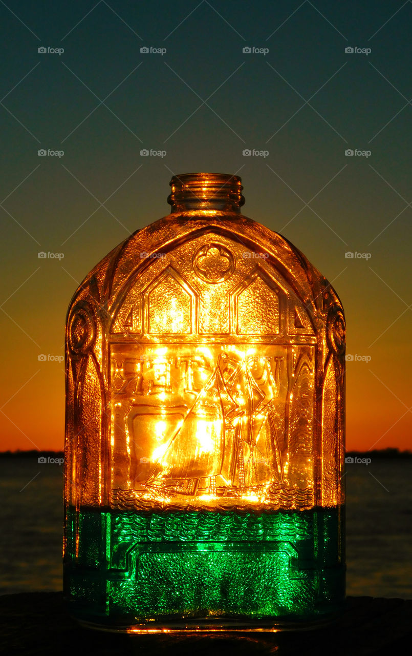 Close up of the Golden Goddess! Sunset in the magical bottle! 
Captured this magnificent sunset in the bottle over the Choctawhatchee Bay! Beauty in nature!