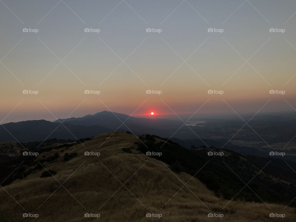 Sunset, Landscape, Mountain, Dawn, Fog