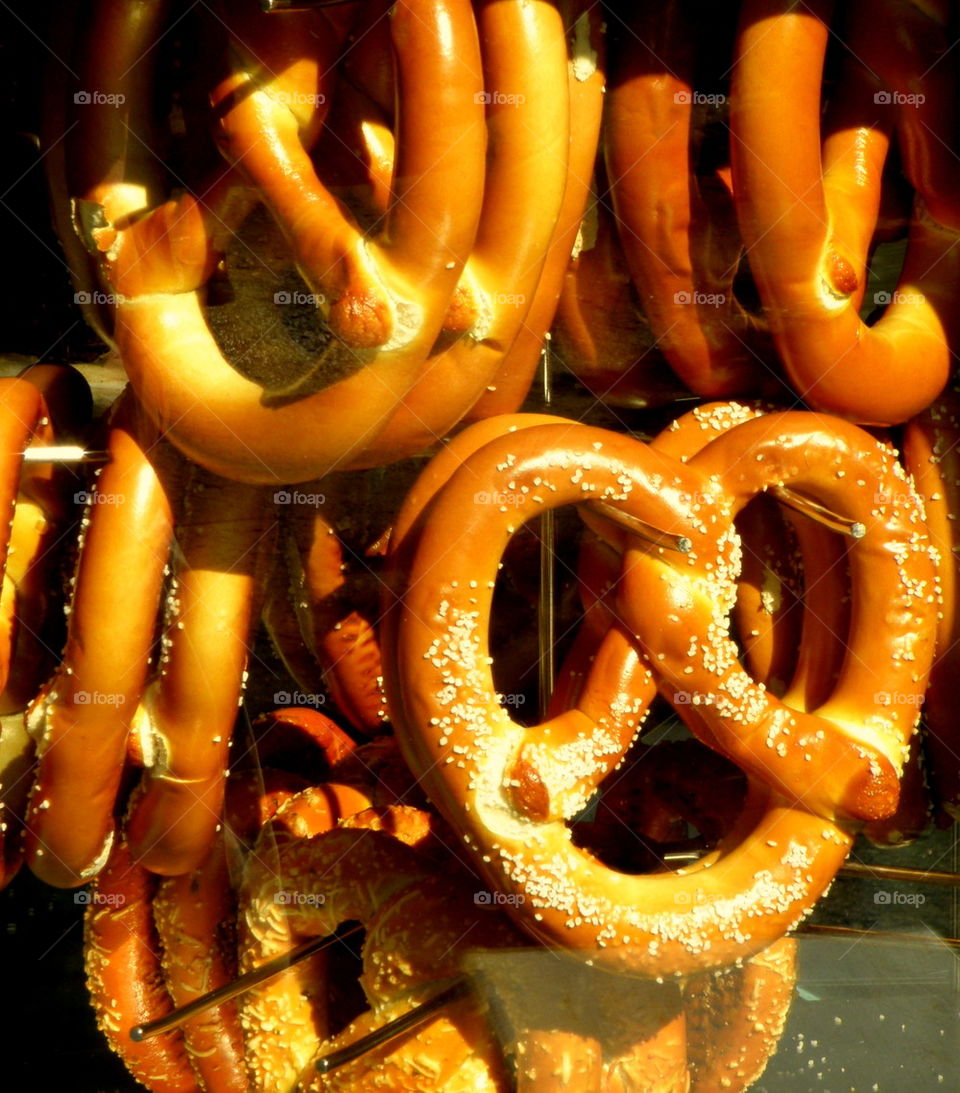 Pretzels Galore. A salty snack at a vendor on the grounds of animal kingdom in Orlando Florida