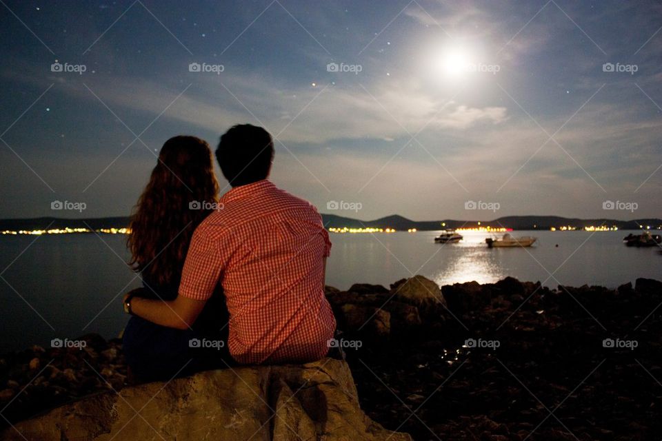 Couple in moonlight